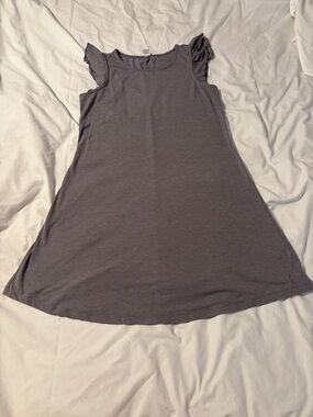 Woman’s Ruffle Sleeve Swing Dress - Gray